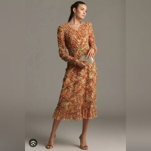 Mac Duggal Floral Tulle Cut Out Back Dress NWT